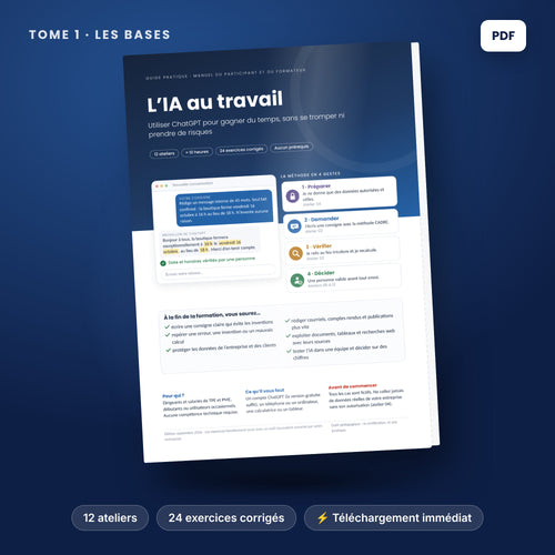 L'IA au travail, tome 1 : les bases de ChatGPT, guide PDF